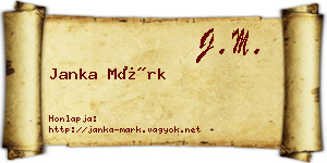 Janka Márk névjegykártya